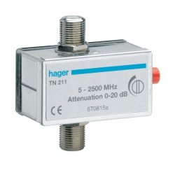 HAGER Atténuateur TV coaxial réglable 0 - 20 dB